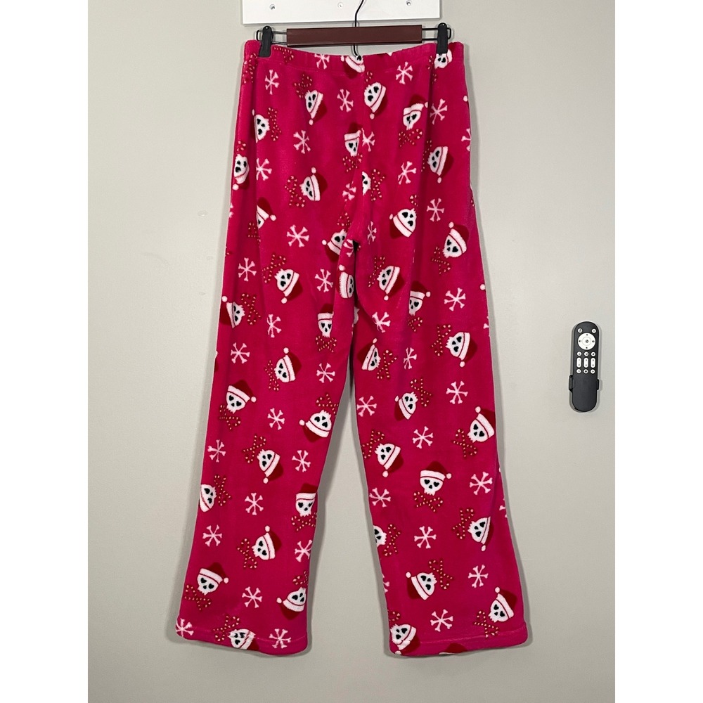 Unbranded Pajama Pants Women M Pink Excellent Skull Santa Fleece Holiday Lounge
